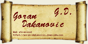 Goran Dakanović vizit kartica